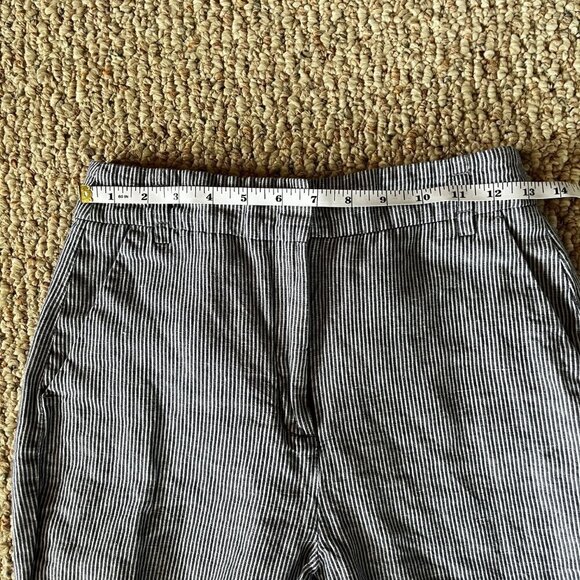 Zara Basic Linen Style Pants White & Blue Stripes Size small - Picture 12 of 14